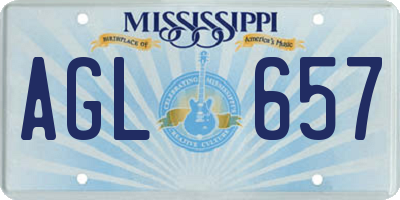MS license plate AGL657