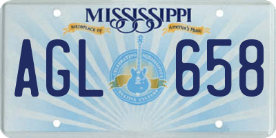 MS license plate AGL658