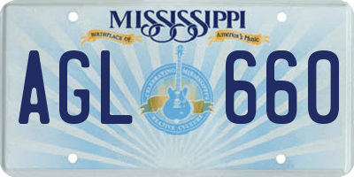 MS license plate AGL660