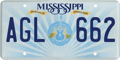 MS license plate AGL662