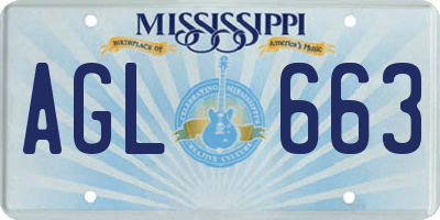 MS license plate AGL663