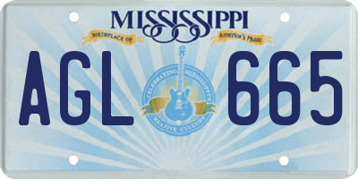 MS license plate AGL665
