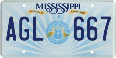 MS license plate AGL667