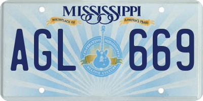 MS license plate AGL669