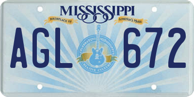 MS license plate AGL672