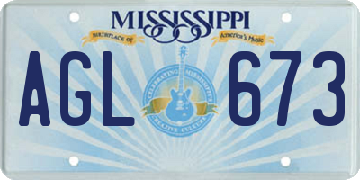 MS license plate AGL673