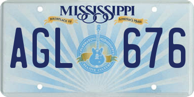 MS license plate AGL676