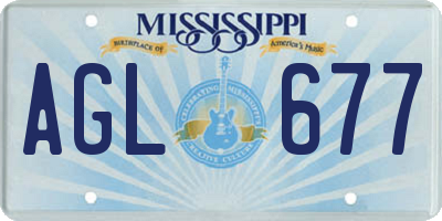 MS license plate AGL677