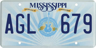 MS license plate AGL679