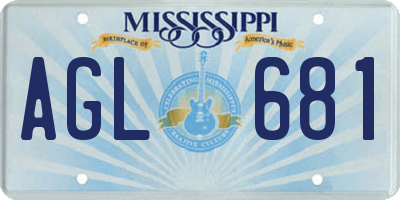 MS license plate AGL681