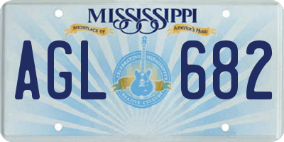 MS license plate AGL682