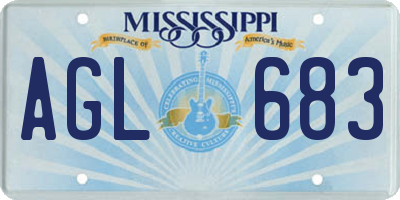 MS license plate AGL683