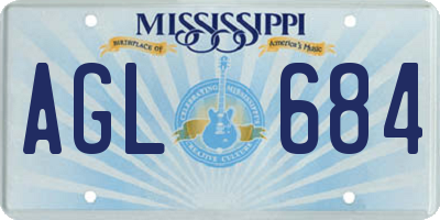 MS license plate AGL684
