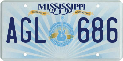 MS license plate AGL686