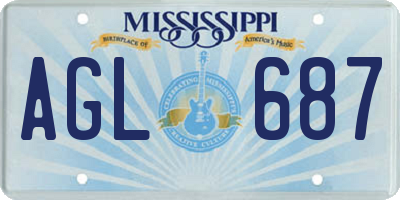 MS license plate AGL687
