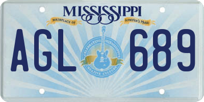 MS license plate AGL689