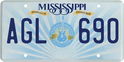 MS license plate AGL690