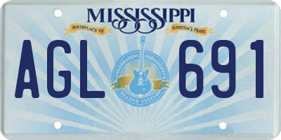 MS license plate AGL691