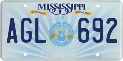 MS license plate AGL692