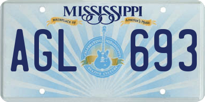 MS license plate AGL693
