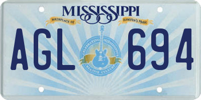 MS license plate AGL694