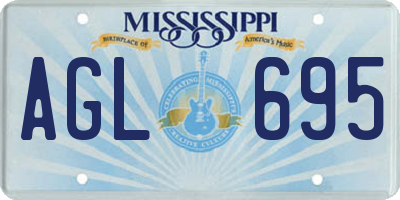 MS license plate AGL695