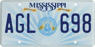 MS license plate AGL698