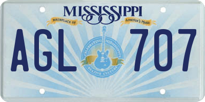 MS license plate AGL707