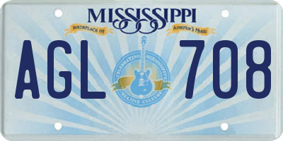 MS license plate AGL708