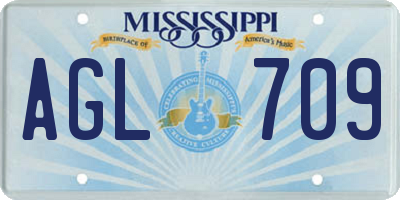 MS license plate AGL709
