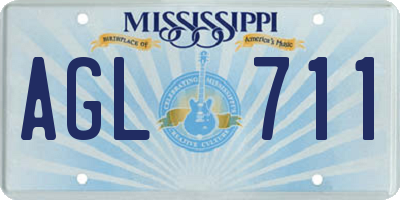 MS license plate AGL711
