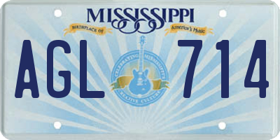 MS license plate AGL714
