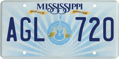 MS license plate AGL720