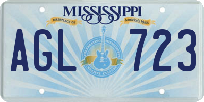 MS license plate AGL723