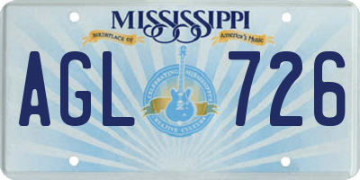 MS license plate AGL726