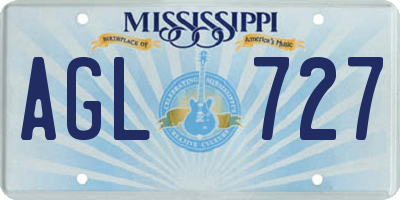 MS license plate AGL727