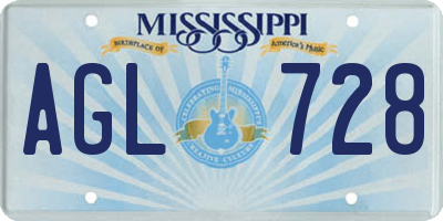 MS license plate AGL728