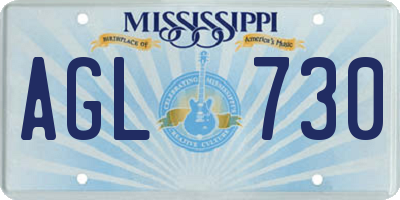 MS license plate AGL730