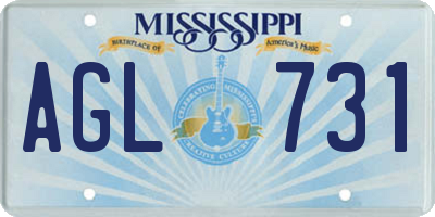 MS license plate AGL731