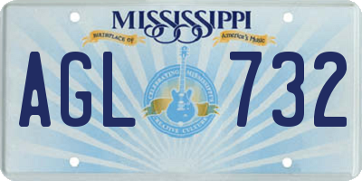 MS license plate AGL732