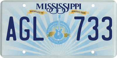 MS license plate AGL733