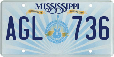 MS license plate AGL736