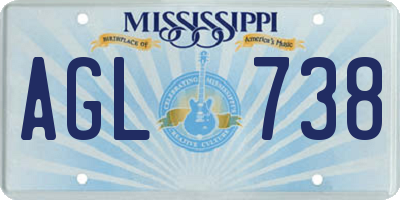 MS license plate AGL738