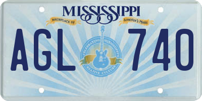 MS license plate AGL740