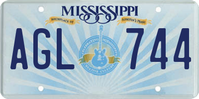 MS license plate AGL744