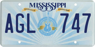 MS license plate AGL747