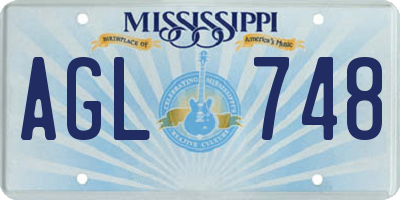MS license plate AGL748