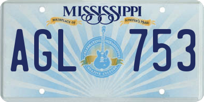 MS license plate AGL753