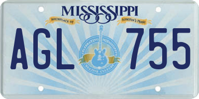 MS license plate AGL755