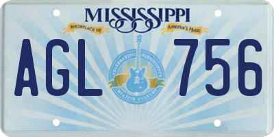 MS license plate AGL756